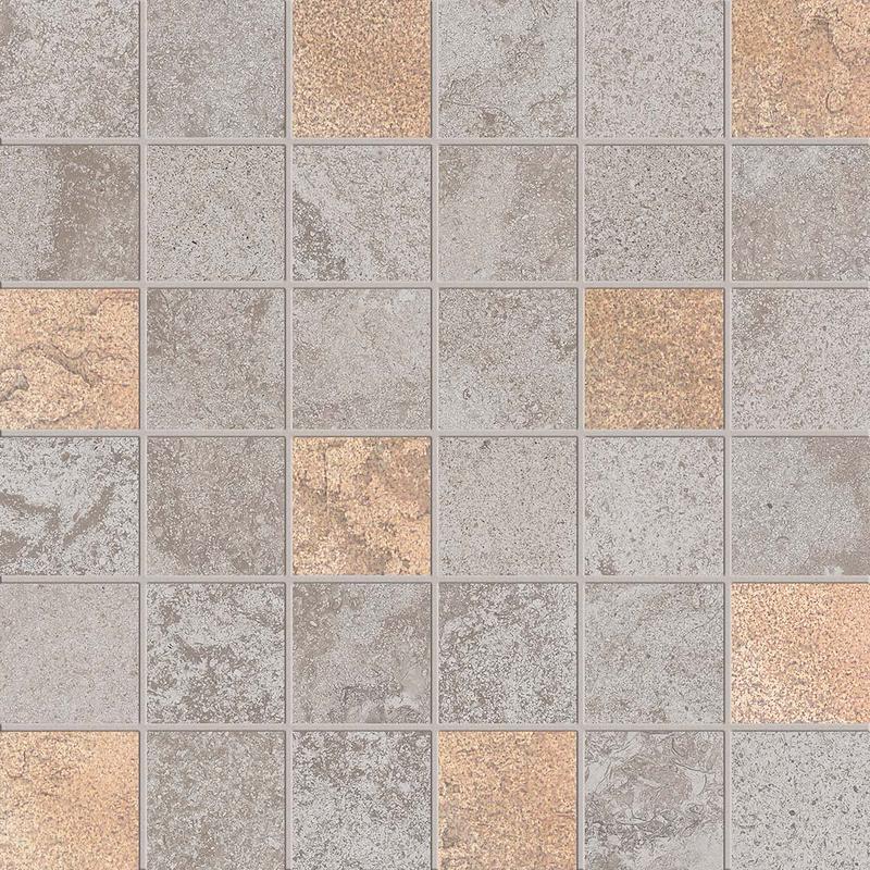 ABK ALPES RAW Mosaico Quadretti Glam Grey 30x30 cm 8.5 mm Matte