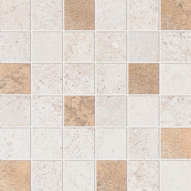 ABK ALPES RAW Mosaico Quadretti Glam Ivory 30x30 cm 8.5 mm Matte