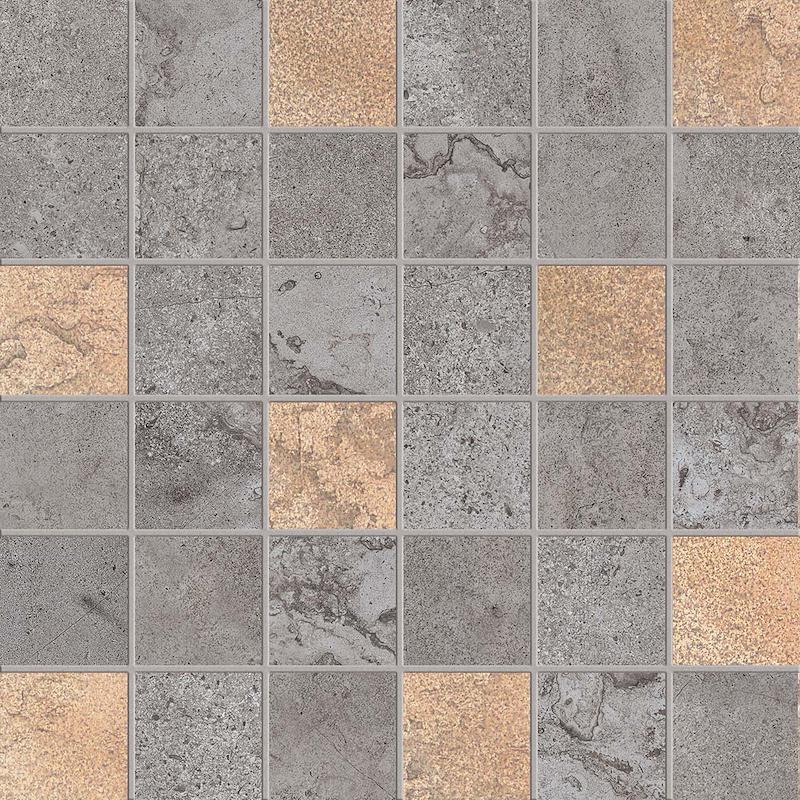 ABK ALPES RAW Mosaico Quadretti Glam Lead 30x30 cm 8.5 mm Matte