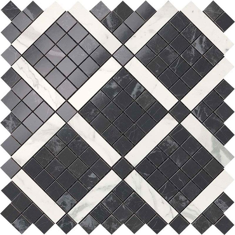 Atlas Concorde MARVEL PRO Noir Mix Diagonal Mosaic 30,5x30,5 cm 8 mm Lux