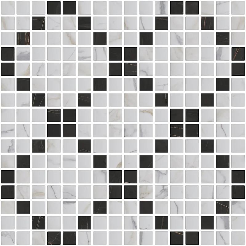 Herberia MARMI PREGIATI Mosaico Decoro Scacchi 30x30 cm 10 mm Lux