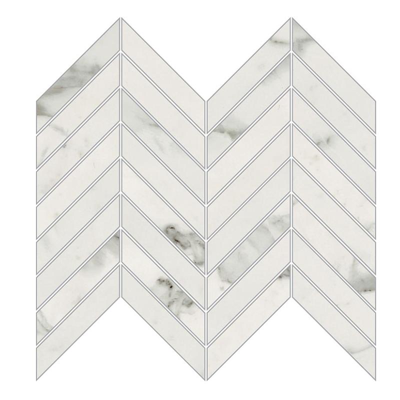 NOVABELL IMPERIAL MICHELANGELO Chevron Bianco Apuano 25x30 cm 10 mm glatt