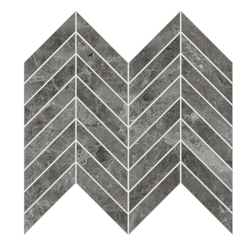 NOVABELL IMPERIAL MICHELANGELO Chevron Grigio Visone 25x30 cm 10 mm glatt