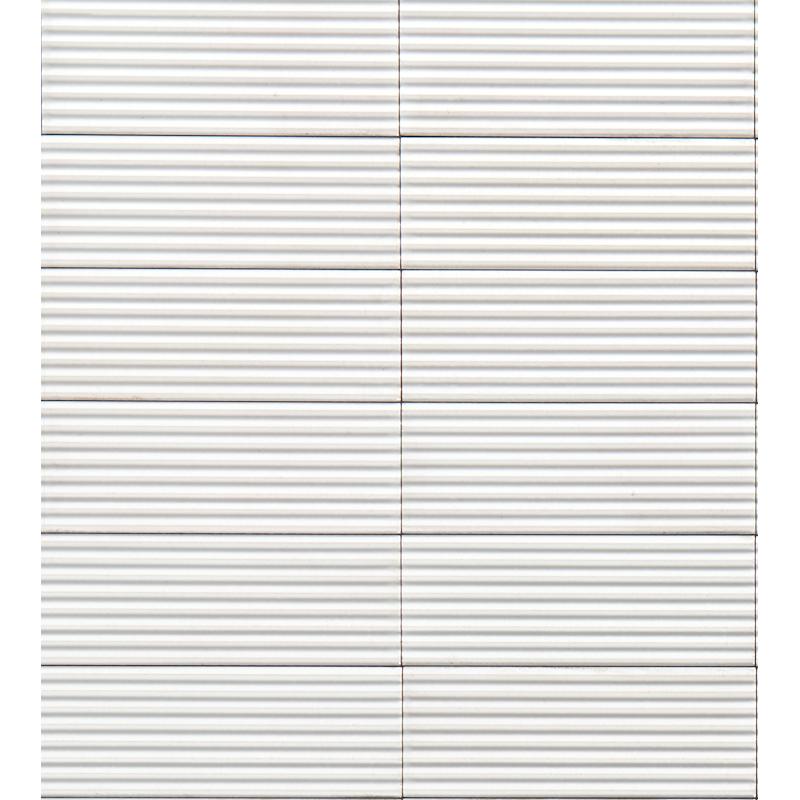 Marazzi RICE bianco struttura pleat 7,5x20 cm 12.5 mm Lux