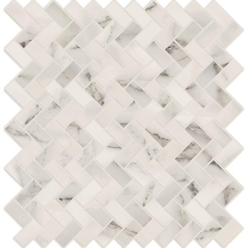 Marca Corona MOTIF EXTRA DECORO CALACATTA SILVER HERRINGBONE 29x32 cm 9 mm Lux