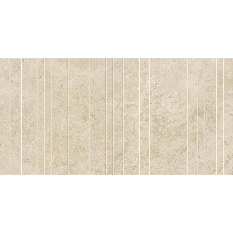 Atlas Concorde MARVEL TRAVERTINE Chiselled Urban Grid Pearl Cross 29,5x60 cm 9 mm Matte