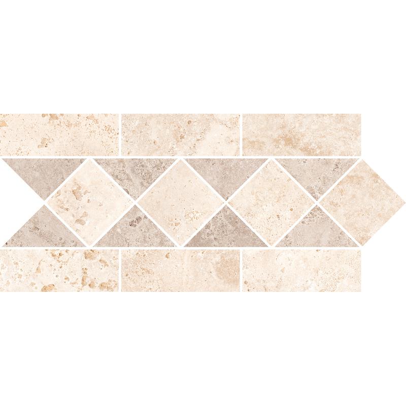 Onetile Mediterranean Stone Fascia Carrè Travertino Beige 15x30 Matte