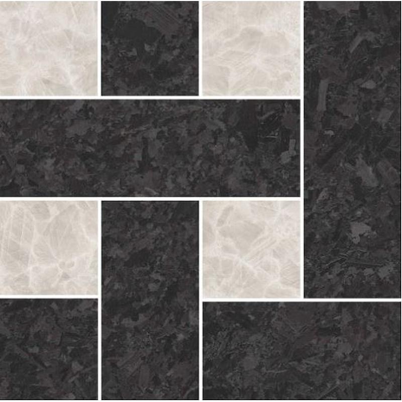 VERSACE METEORITE MOSAICO CHESTERFIELD NERO/BIANCO 30x30 cm 9.5 mm Matte