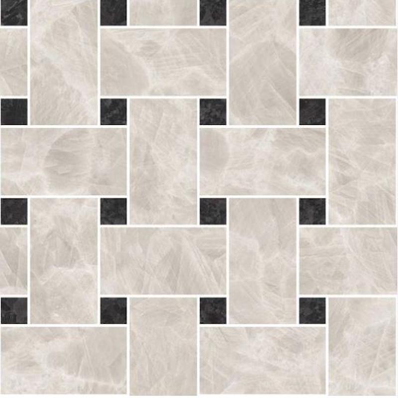 VERSACE METEORITE MOSAICO INTRECCIO NERO/BIANCO 30x30 cm 9.5 mm Matte