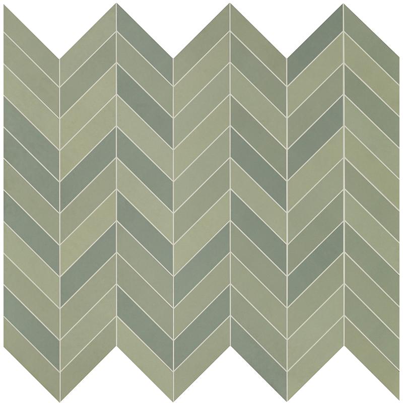 Mutina MEWS Chevron Green 5,5x19,6 cm 10 mm Glasiert