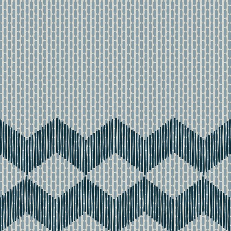 Mutina TAPE ZIGZAG HALF BLUE 20,5x20,5 cm 10 mm Glasiert