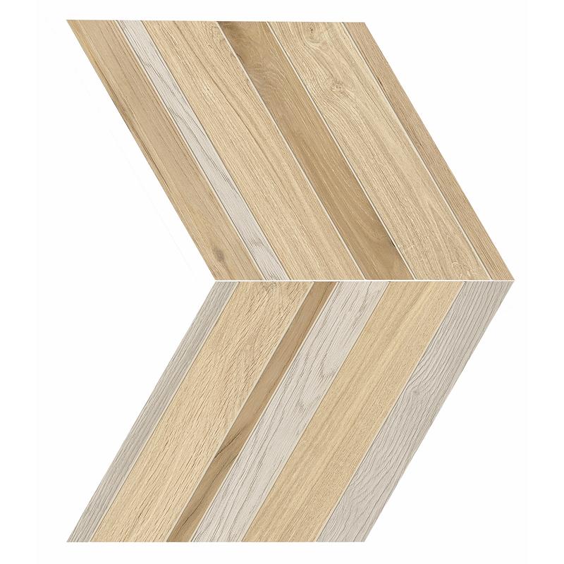 PROVENZA PROVOAK CHEVRON MULTI ROVERE/QUERCIA/BIANCO 29,4x34 cm 9.5 mm Matte