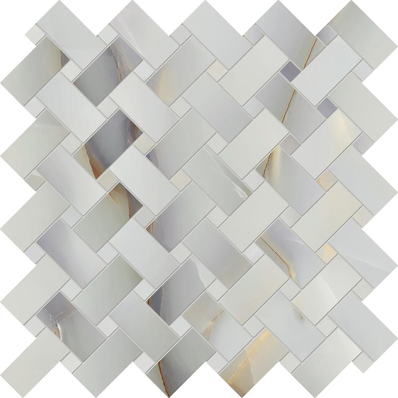 EMIL TELE DI MARMO PURE ONYX Mosaico Intrecci Turchese 30x30 cm 9 mm Seide