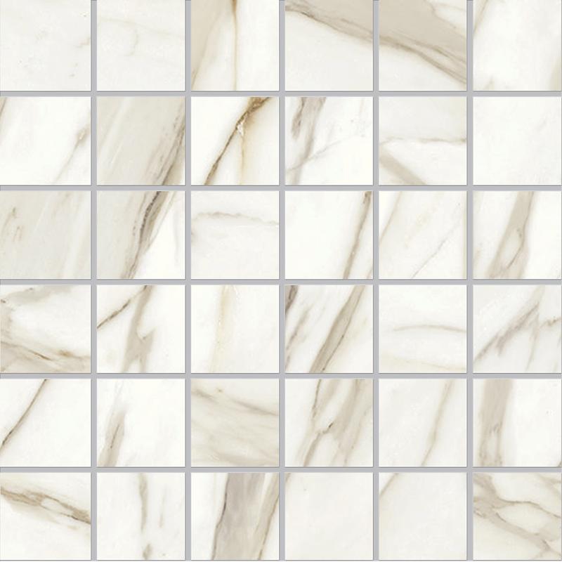 EMIL TELE DI MARMO RELOADED Mosaico 5X5 Calacatta Gold Canova 29,4x29,4 cm 9.5 mm Geläppt